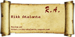 Rikk Atalanta névjegykártya